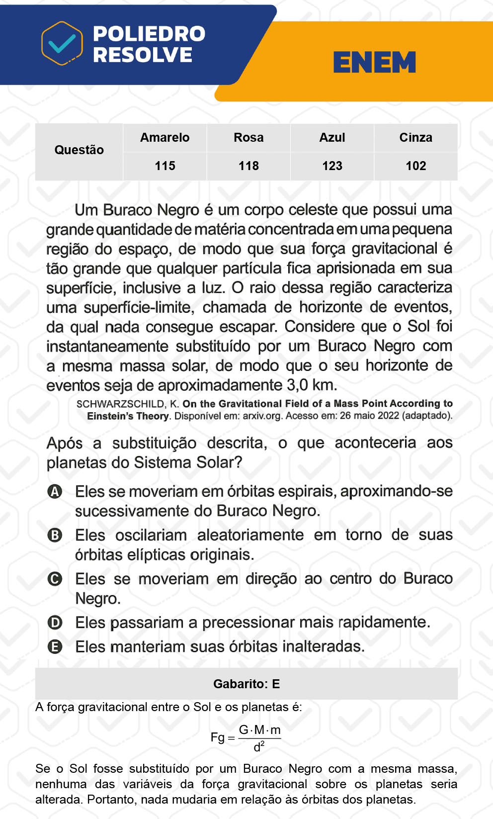 Questão 115 - 2º Dia - Prova Amarela - ENEM 2022