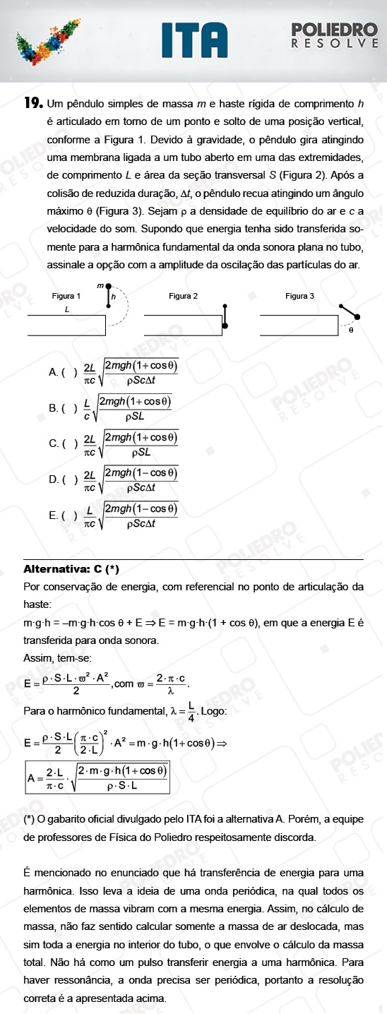 Questão 19 - Física - ITA 2018