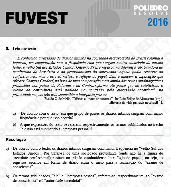 Dissertação 3 - 2ª Fase - 1º Dia - FUVEST 2016