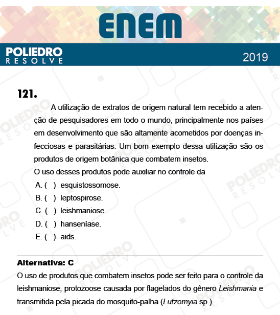 Questão 121 - 2º Dia - Prova CINZA - ENEM 2018