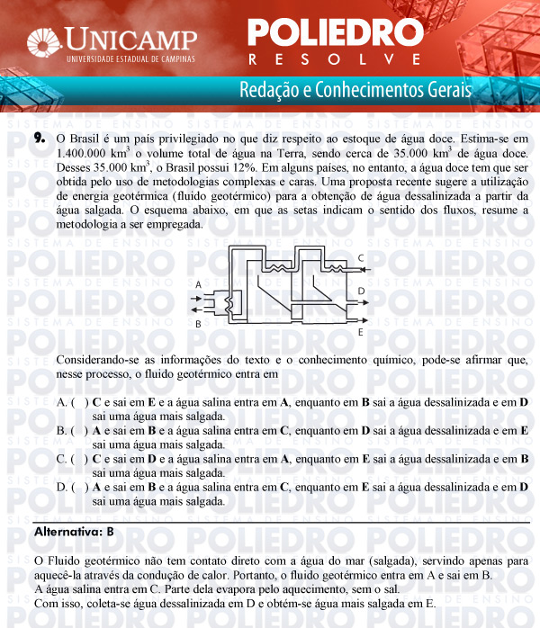 Questão 9 - 1ª Fase Versão Q-Z - UNICAMP 2011