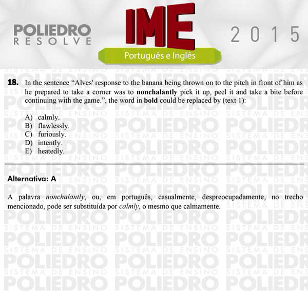 Questão 18 - Português e Inglês - IME 2015