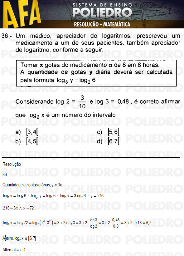 Questão 36 - Código 11 - AFA 2011