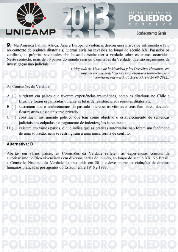 Questão 9 - 1ª Fase - UNICAMP 2013
