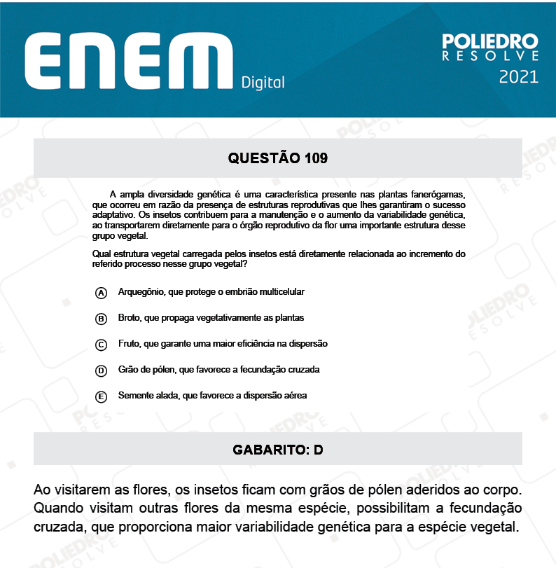 Questão 109 - 2º Dia - Prova Azul - ENEM DIGITAL 2020