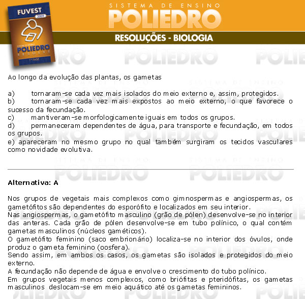 Questão 53 - 1ª Fase - FUVEST 2009