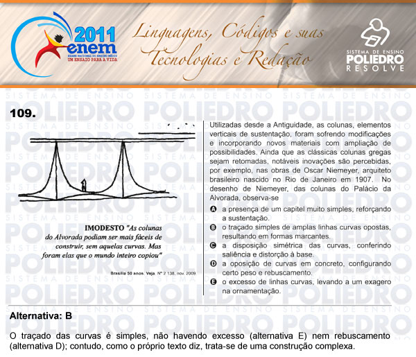 Questão 109 - Domingo (Prova rosa) - ENEM 2011