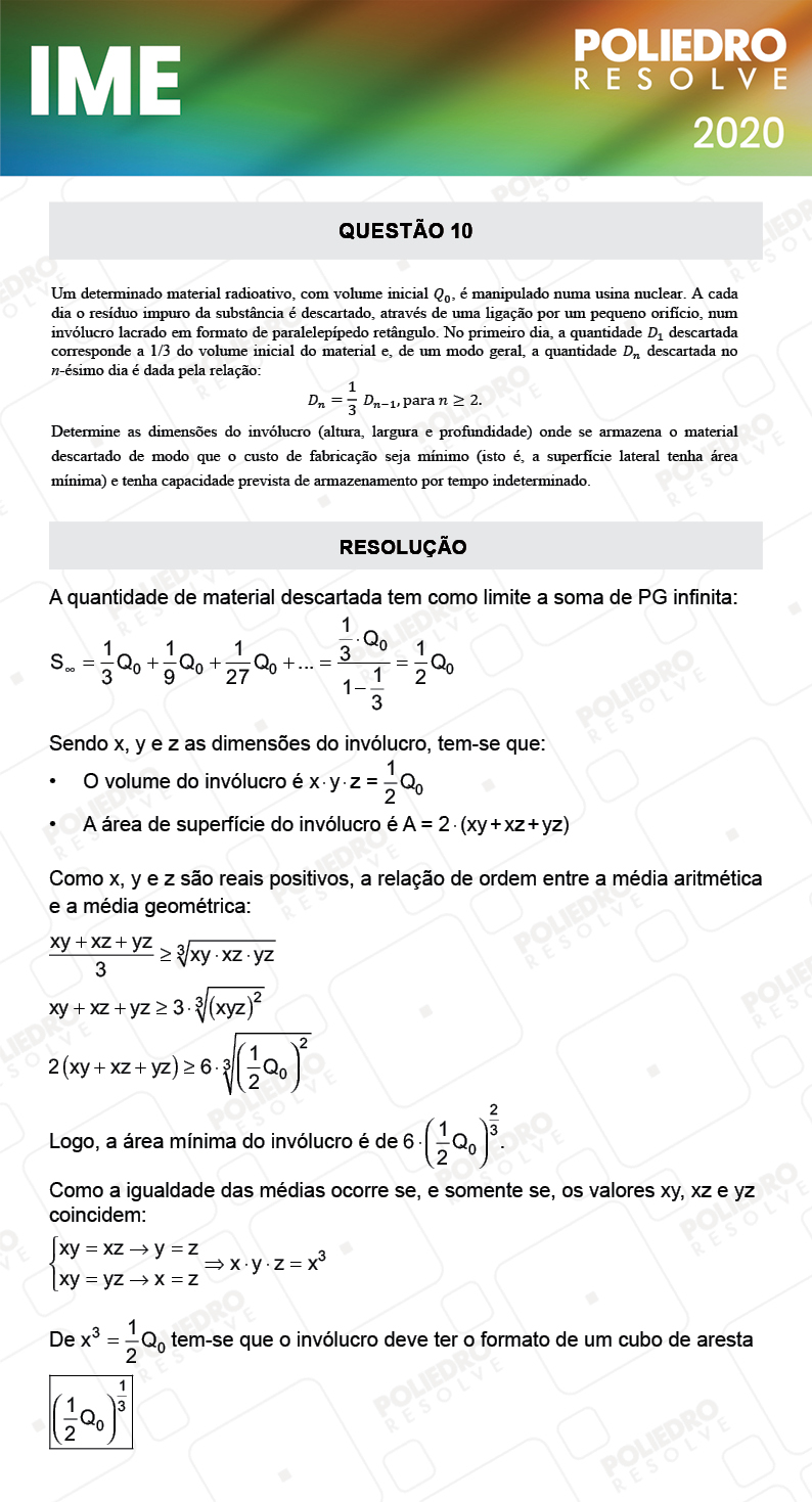 Dissertação 10 - 2ª Fase - Matemática - IME 2020