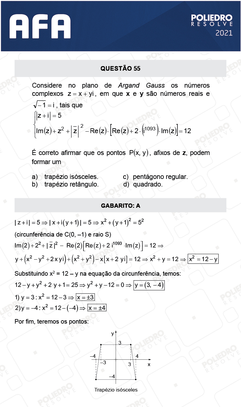 Questão 55 - Prova Modelo A - AFA 2021