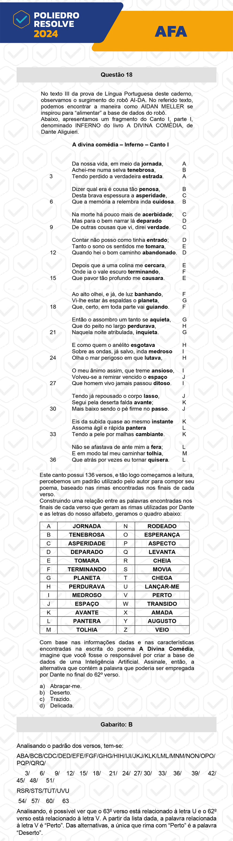 Questão 18 - Prova Modelo A - AFA 2024