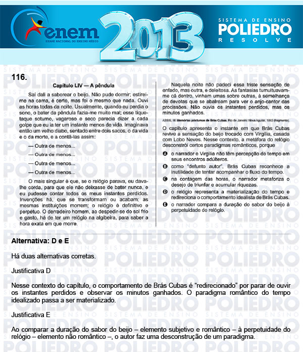 Questão 116 - Domingo (Prova Cinza) - ENEM 2013