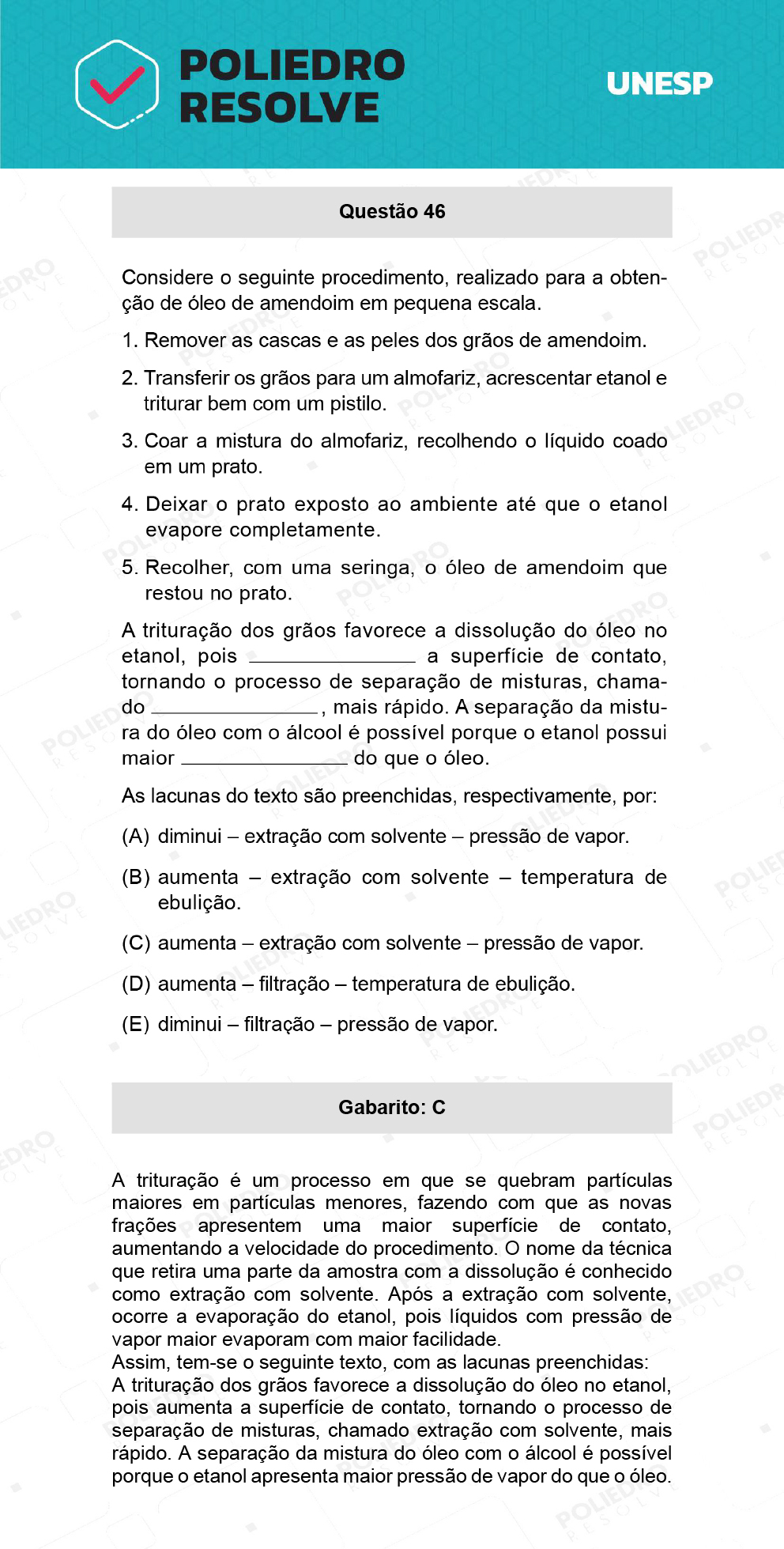 Questão 46 - 2ª Fase - UNESP 2022