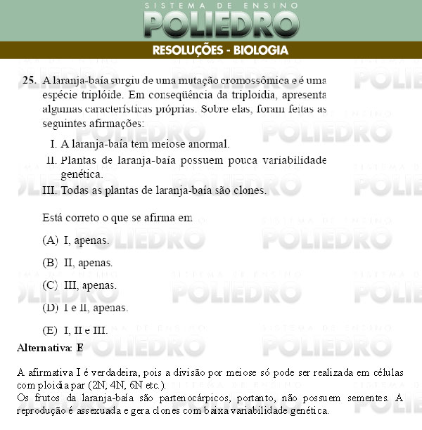 Questão 25 - Conhecimentos Gerais - UNIFESP 2009