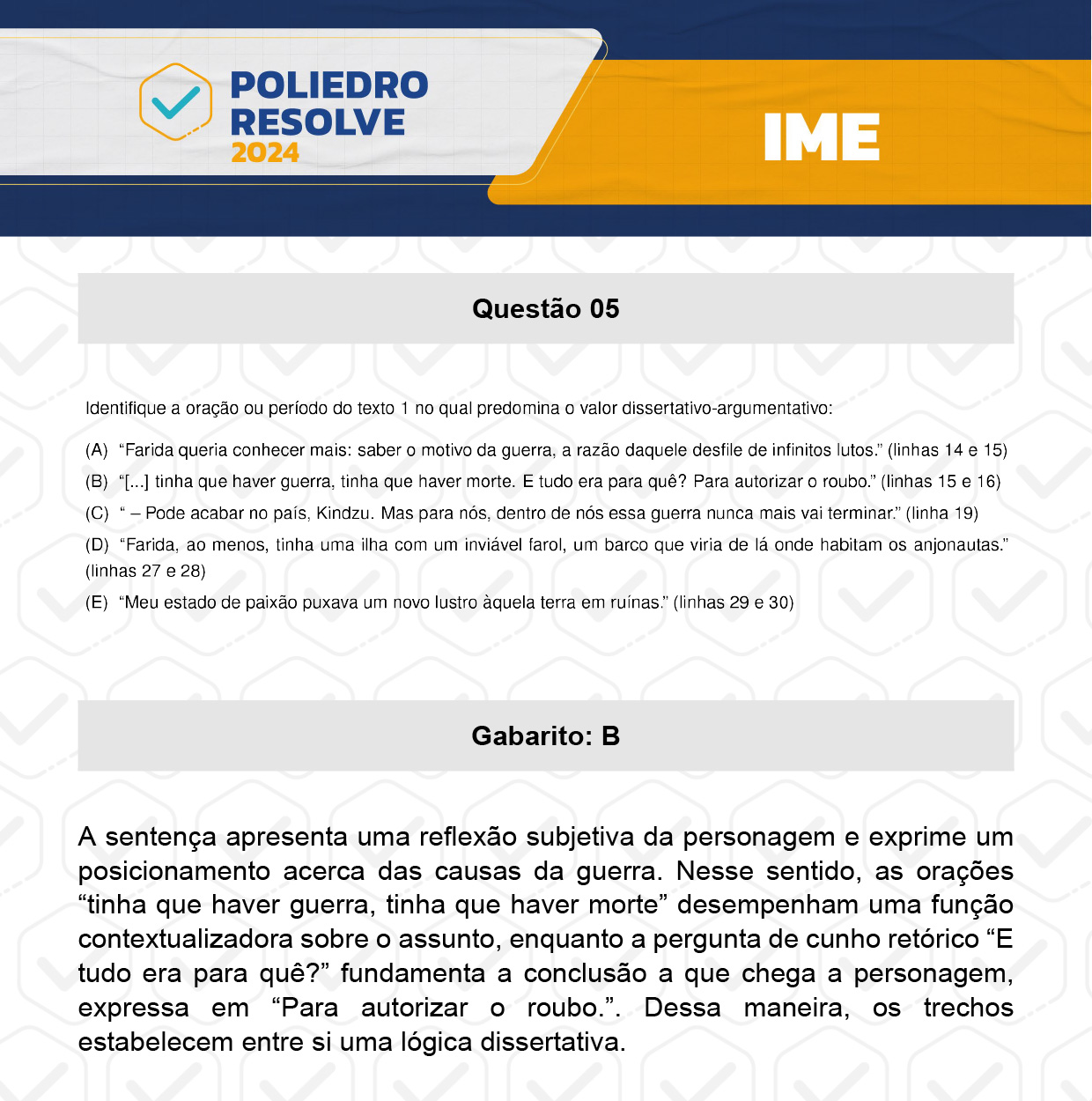 Questão 5 - 2ª Fase - 4º Dia - IME 2024