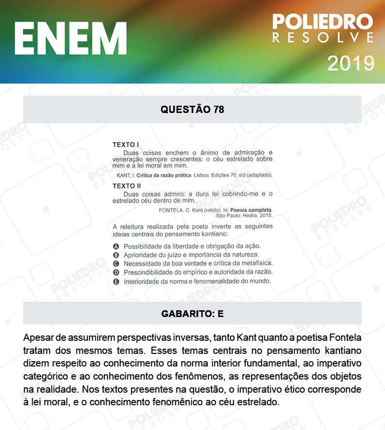 Questão 78 - 1º DIA - PROVA AZUL - ENEM 2019