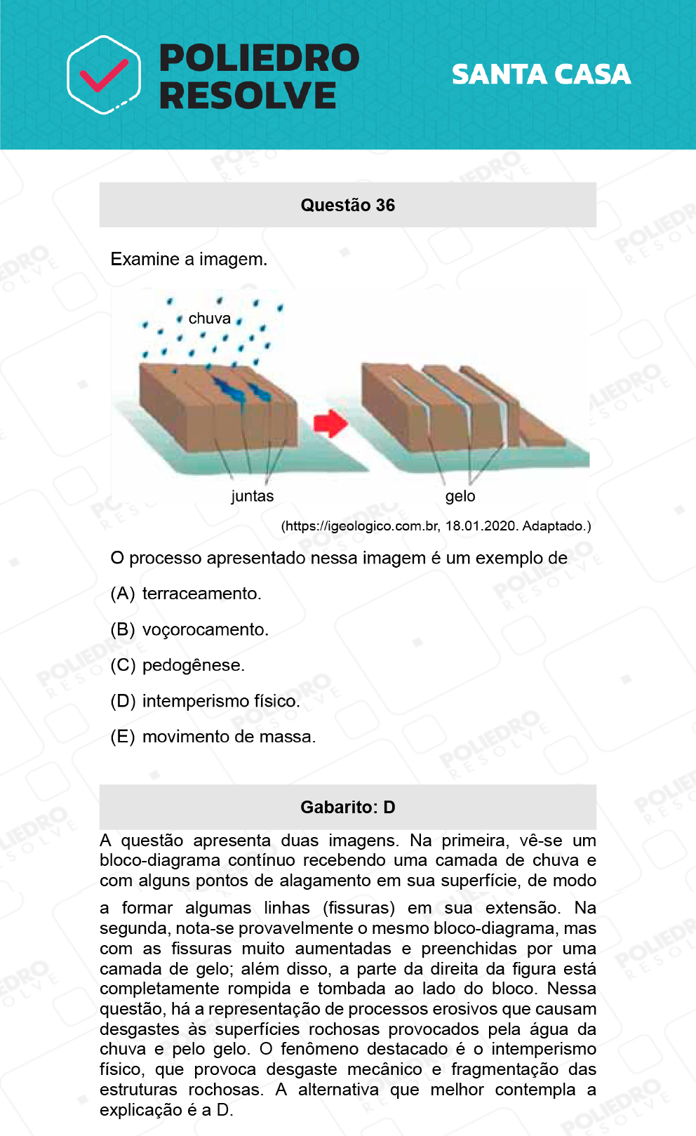 Questão 36 - 1º Dia - SANTA CASA 2022