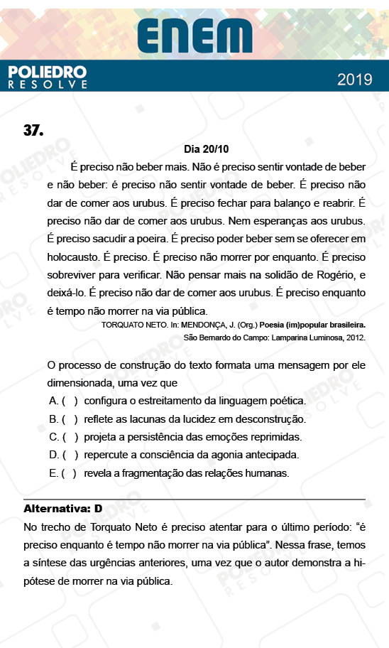 Questão 37 - 1º Dia - PROVA ROSA - ENEM 2018