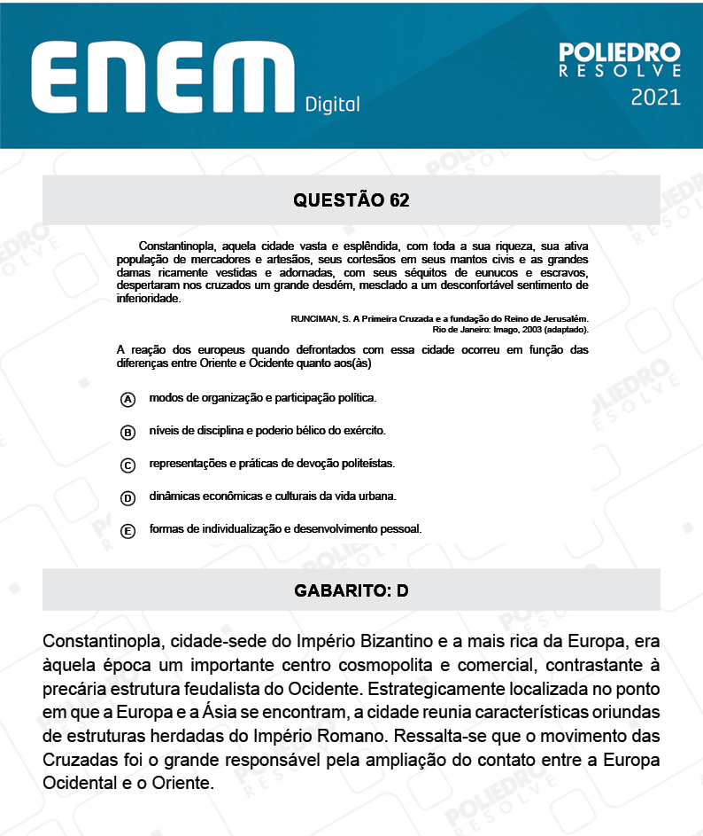 Questão 62 - 1º Dia - Prova Amarela - Espanhol - ENEM DIGITAL 2020