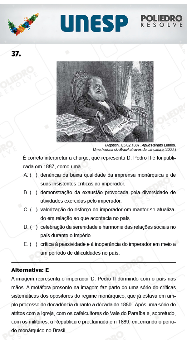 Questão 37 - 1ª Fase - PROVA 4 - UNESP 2018