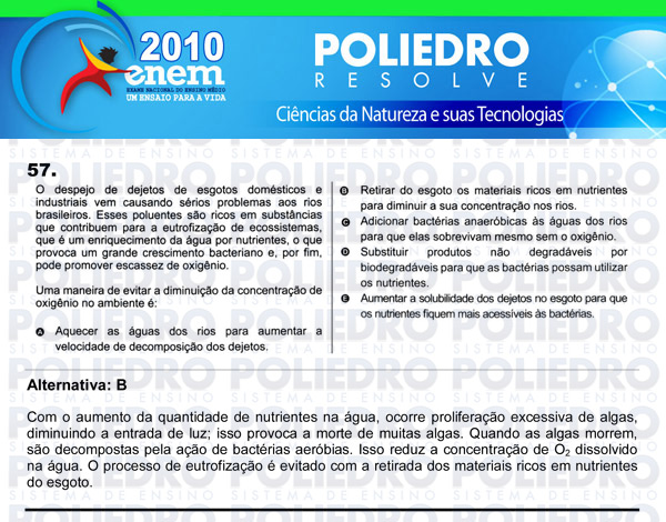 Questão 57 - Sábado (Prova azul) - ENEM 2010