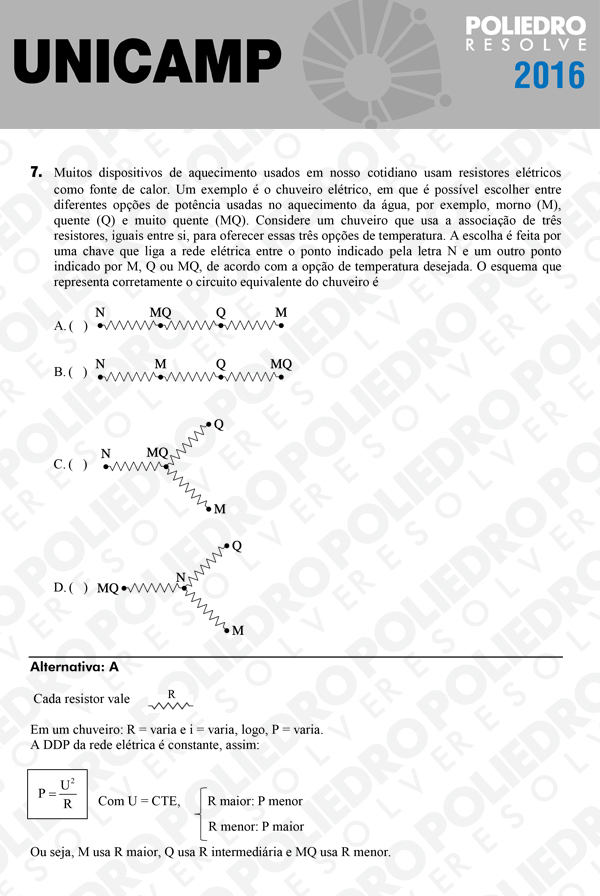 Questão 7 - 1ª Fase - UNICAMP 2016