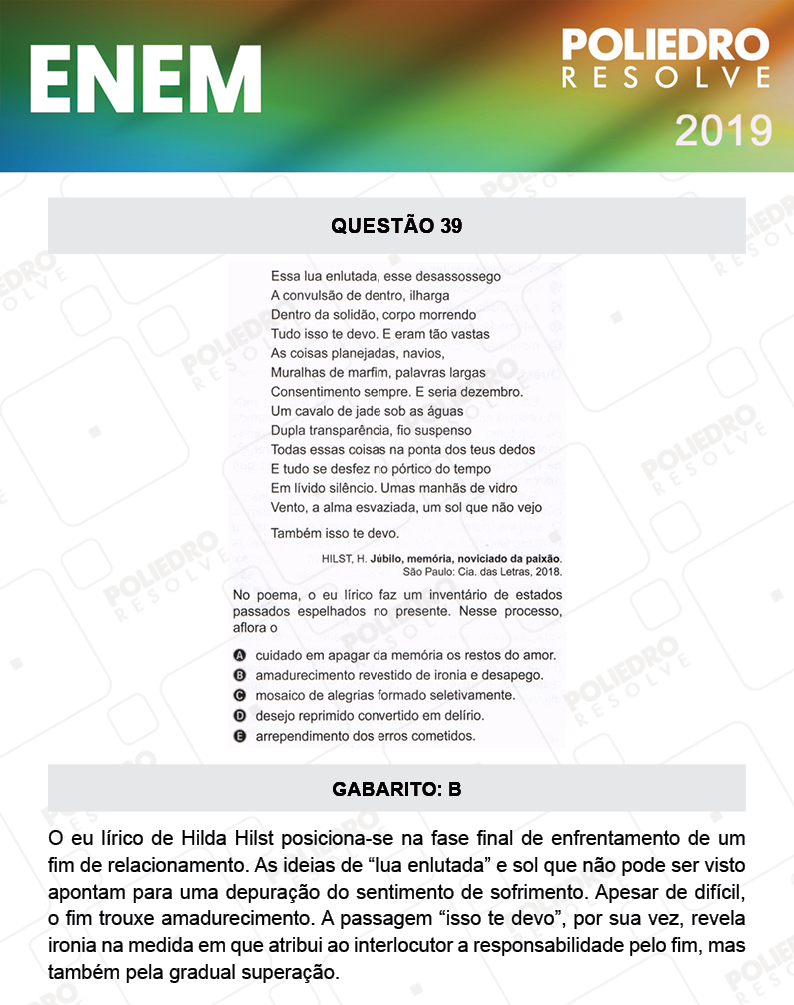 Questão 39 - 1º DIA - PROVA AZUL - ENEM 2019