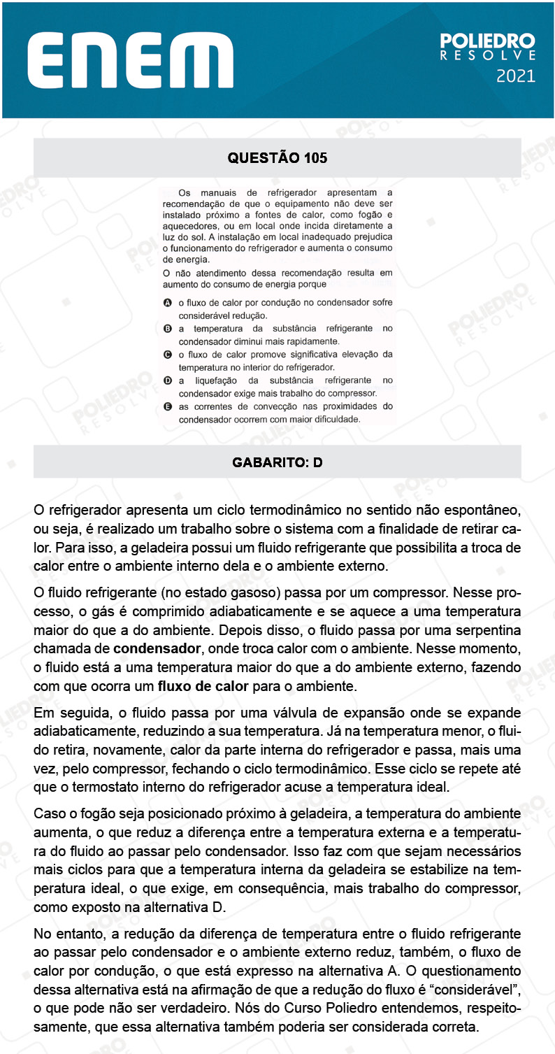 Questão 105 - 2º Dia - Prova Azul - ENEM 2020