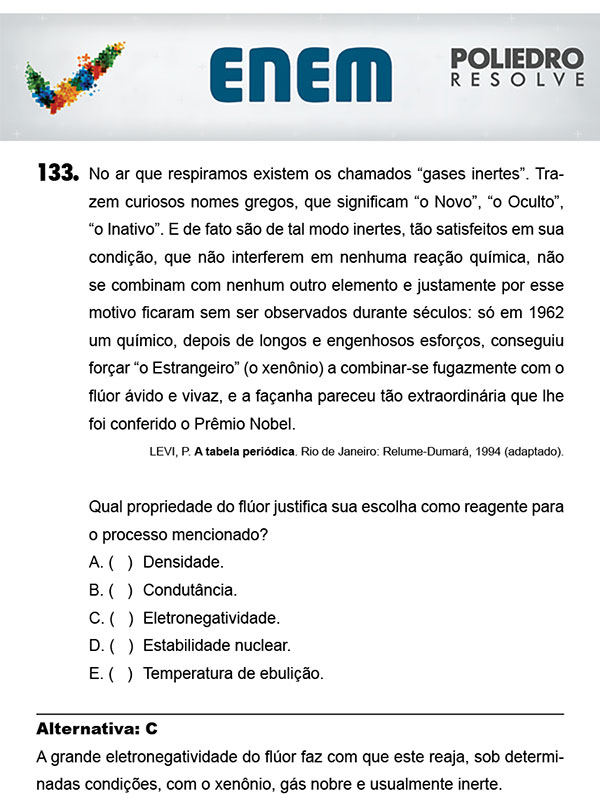 Questão 133 - 2º Dia (PROVA AMARELA) - ENEM 2017