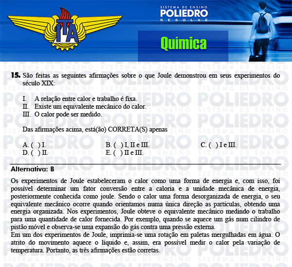 Questão 15 - Química - ITA 2014