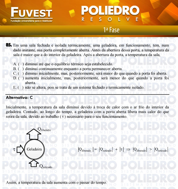 Questão 85 - 1ª Fase - FUVEST 2012