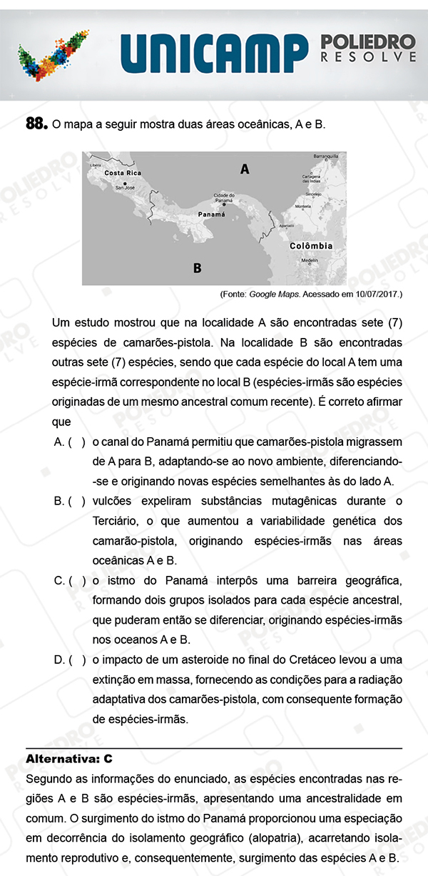 Questão 88 - 1ª Fase - PROVA Q - UNICAMP 2018