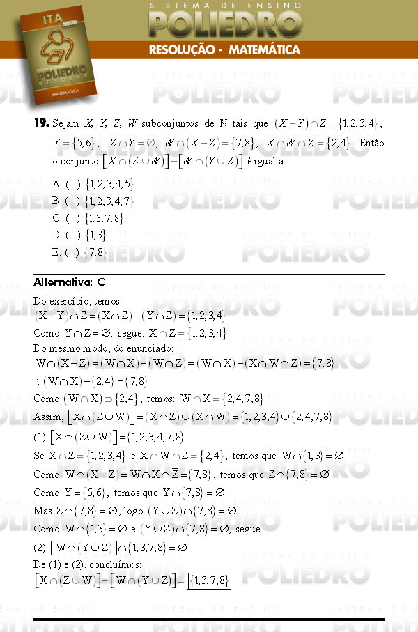 Questão 19 - Matemática - ITA 2008