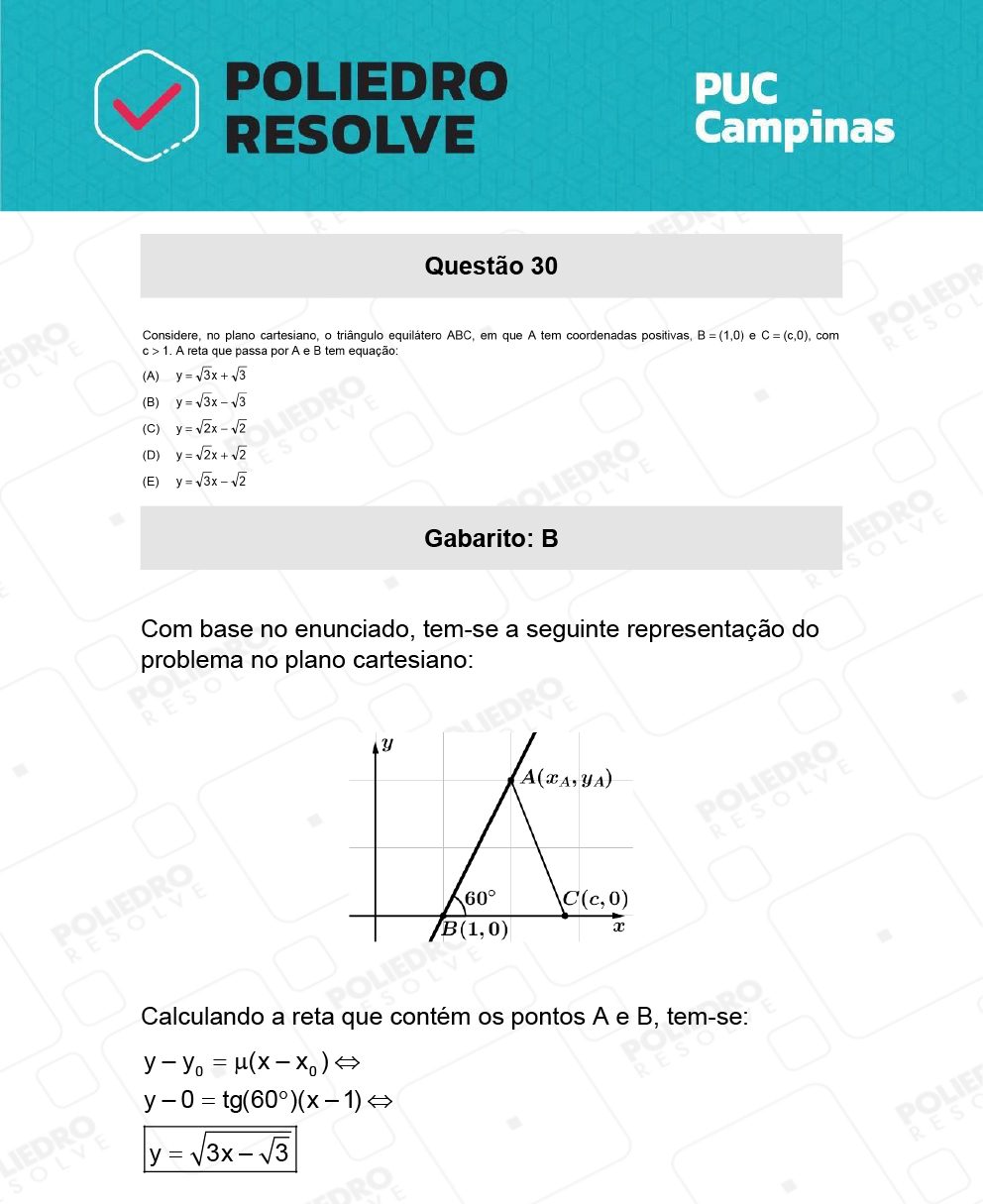 Questão 30 - Prova Geral e Medicina - PUC-Campinas 2022