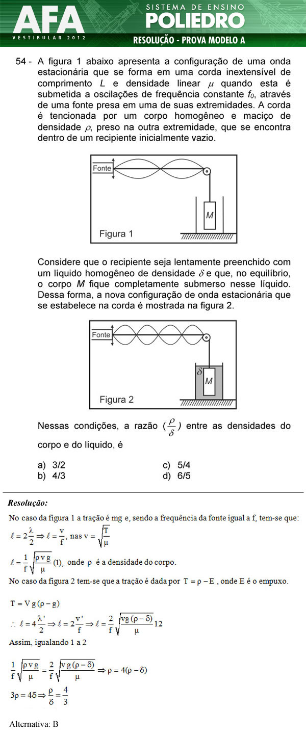 Questão 54 - Prova Modelo A - AFA 2012