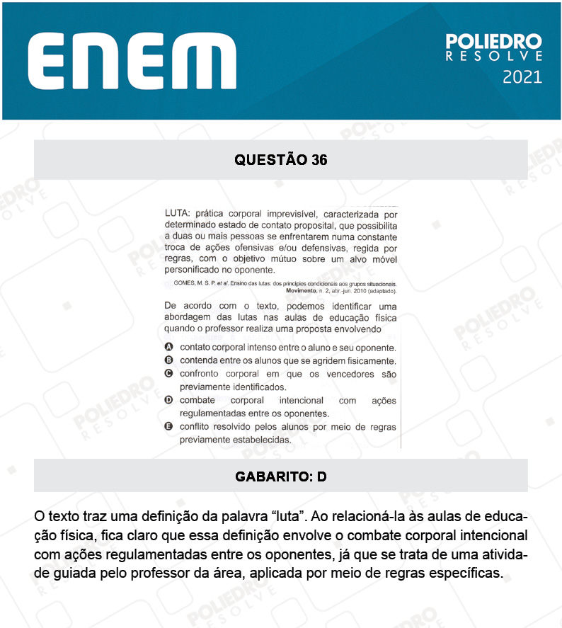 Questão 36 - 1º DIA - Prova Azul - ENEM 2020