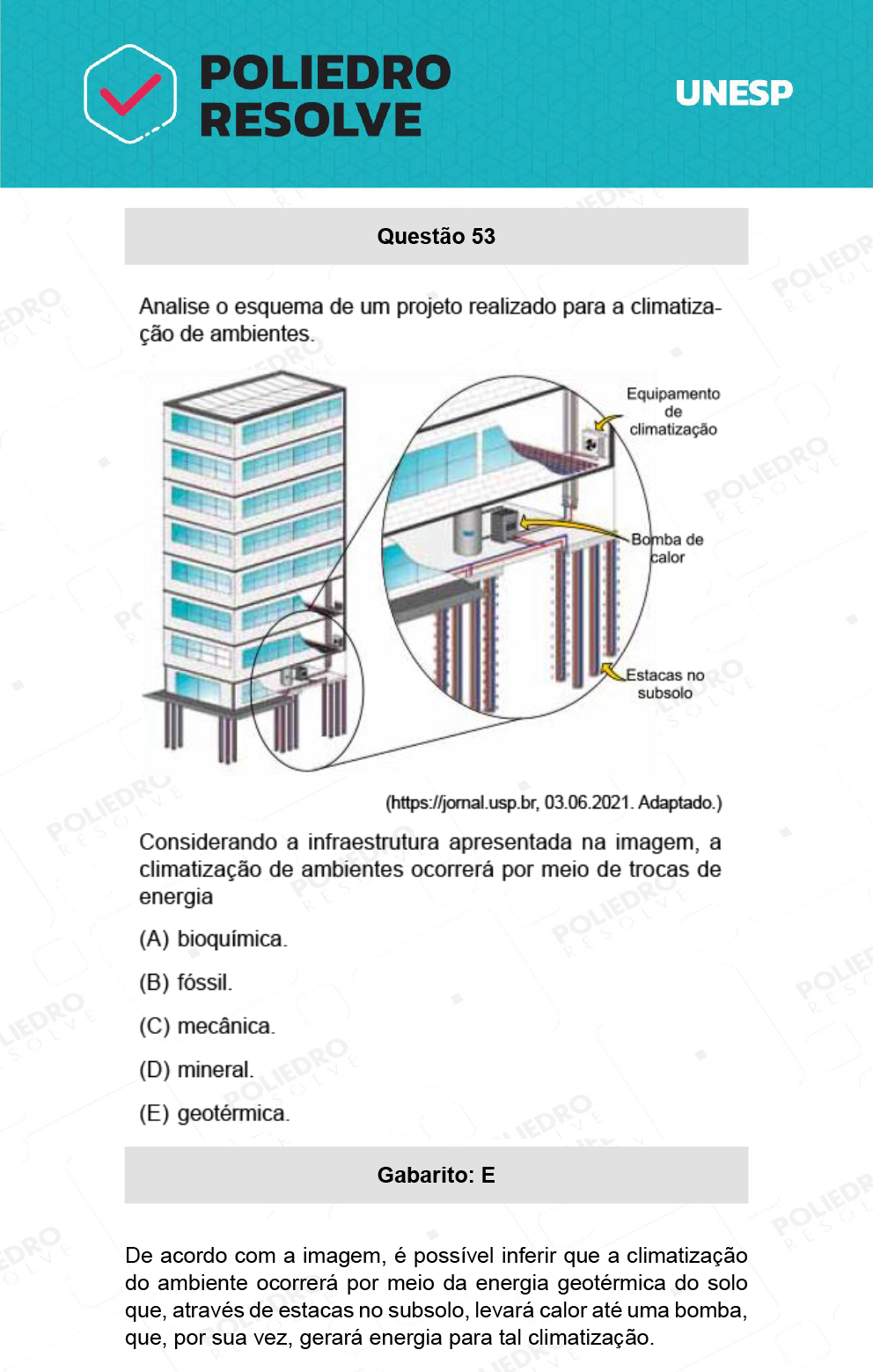 Questão 53 - 1ª Fase - Ext / Hum - UNESP 2022