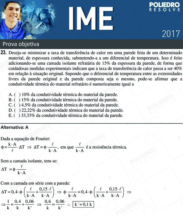 Questão 23 - 1ª Fase - Objetiva - IME 2017