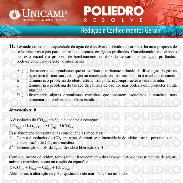 Questão 11 - 1ª Fase Versão Q-Z - UNICAMP 2011