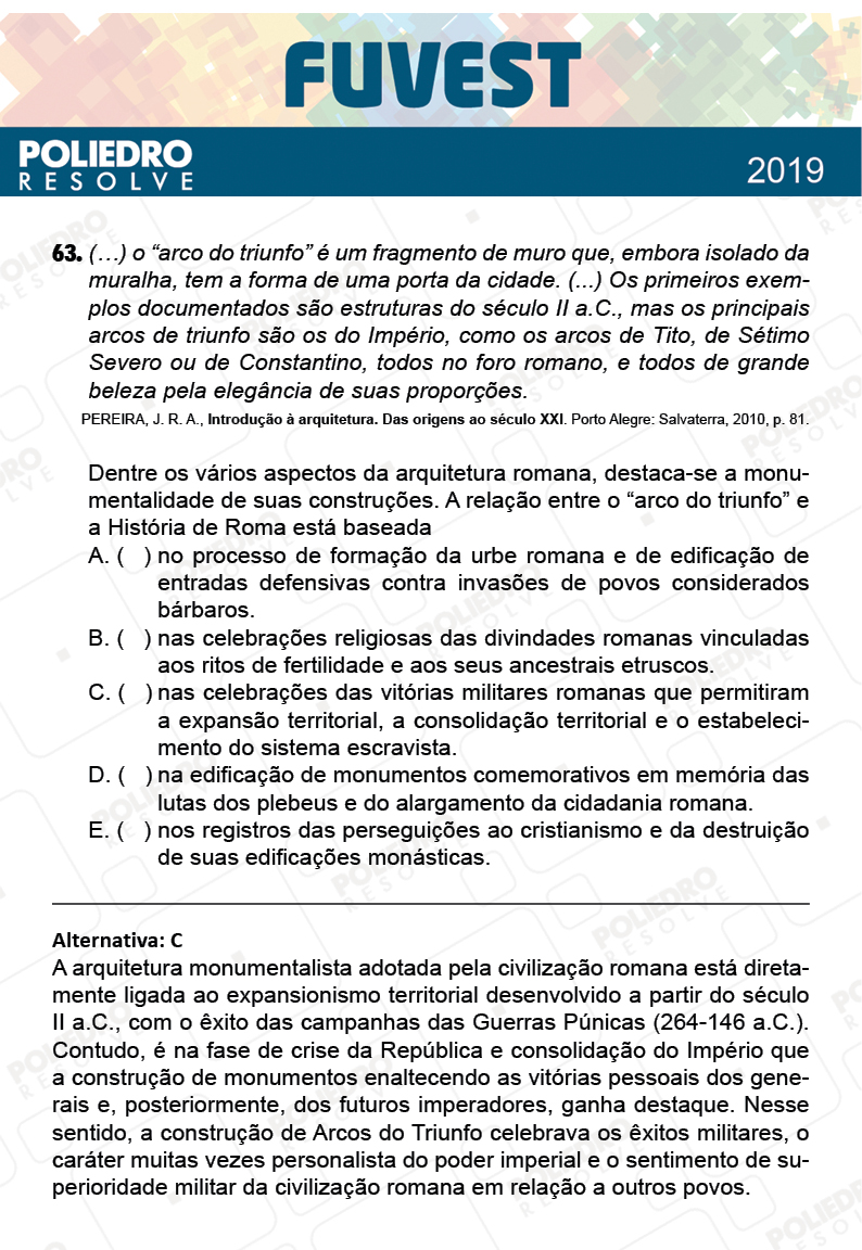 Questão 63 - 1ª Fase - Prova Z - FUVEST 2019