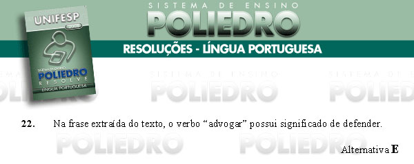 Questão 22 - Português e Inglês - UNIFESP 2008