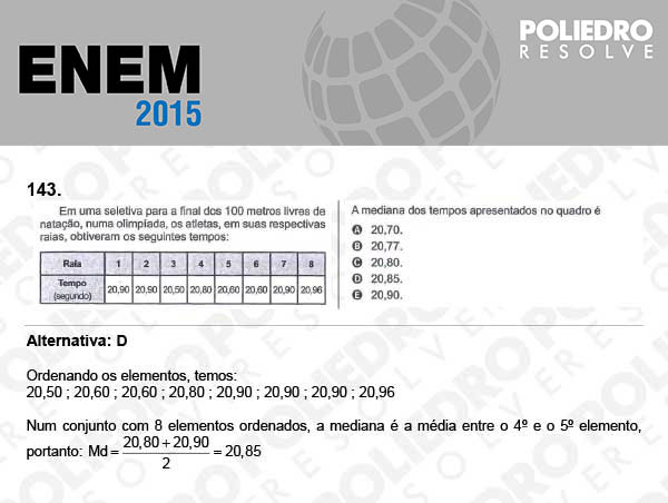 Questão 143 - Domingo (Prova Azul) - ENEM 2015