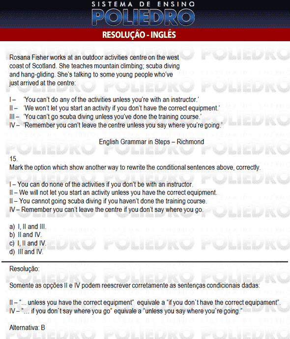 Questão 15 - Inglês e Matemática - AFA 2010