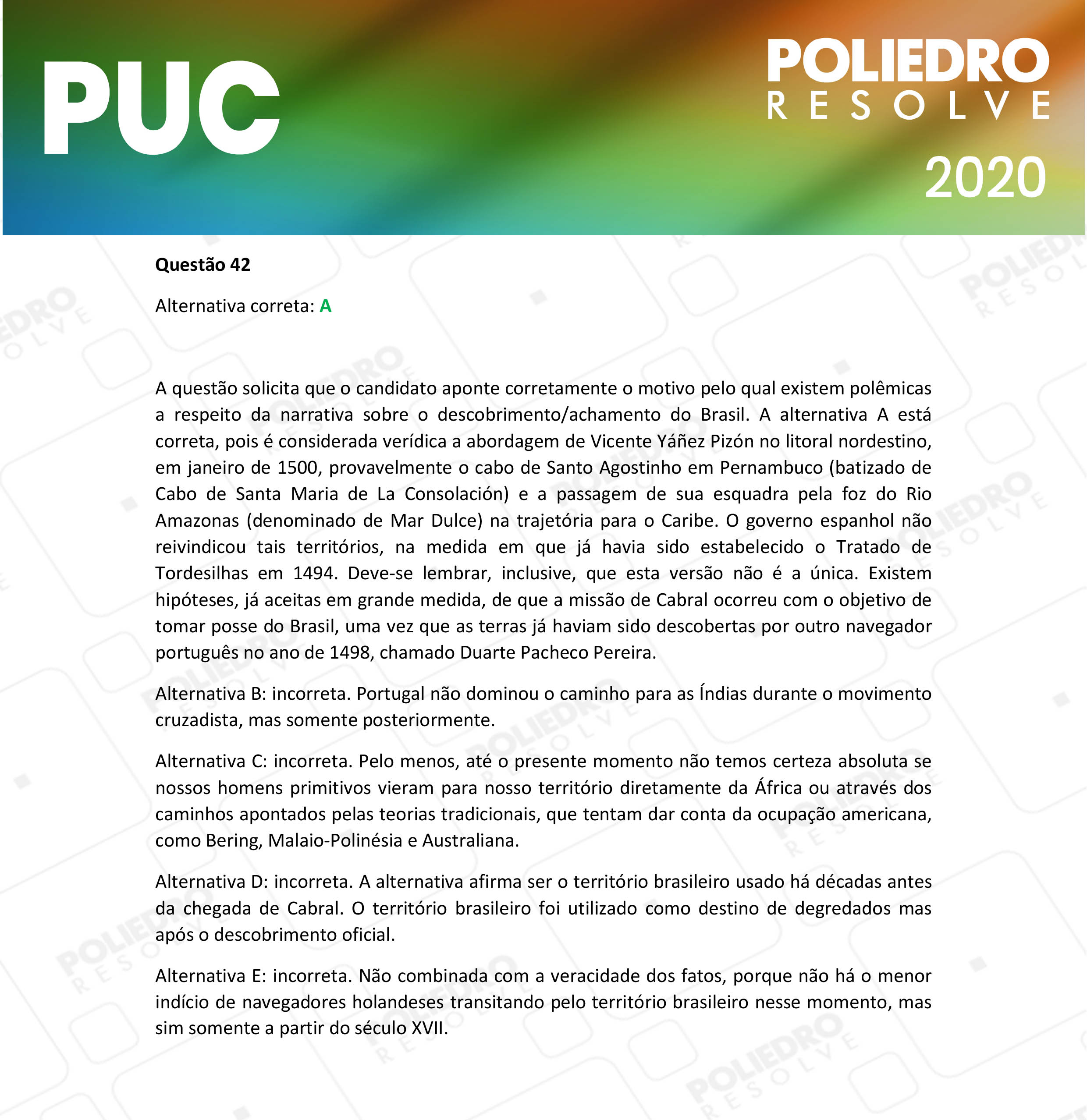 Questão 42 - 1ª Fase - PUC-Campinas 2020