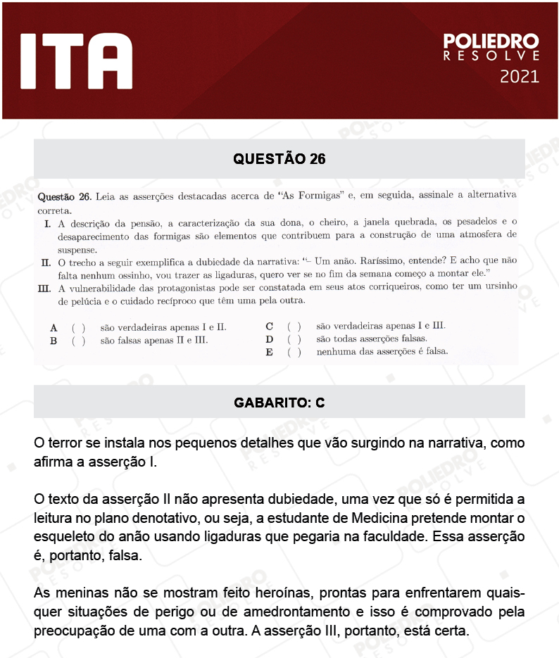 Questão 26 - 1ª Fase - ITA 2021