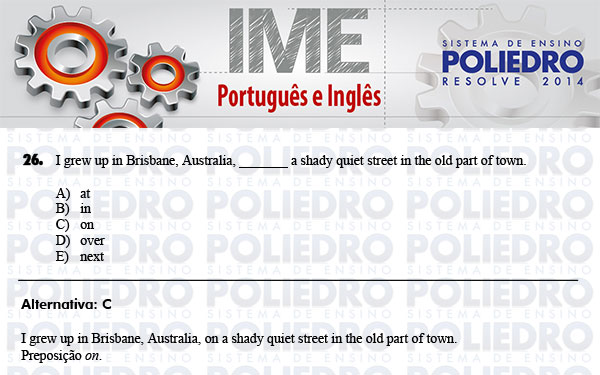 Questão 26 - Português e Inglês - IME 2014