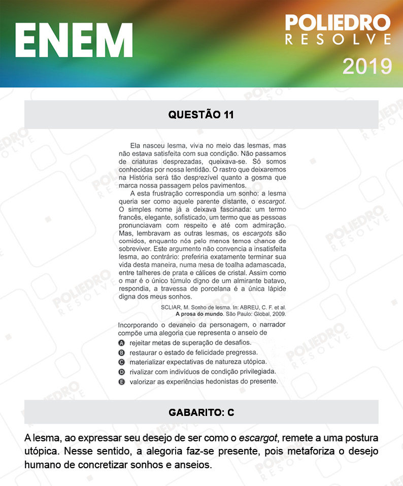 Questão 11 - 1º DIA - PROVA ROSA - ENEM 2019