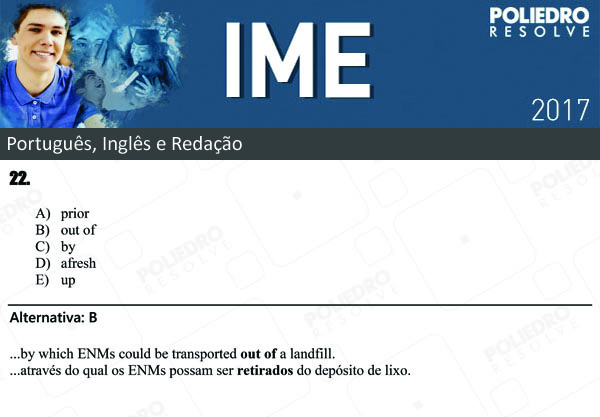 Questão 22 - Português e Inglês - IME 2017