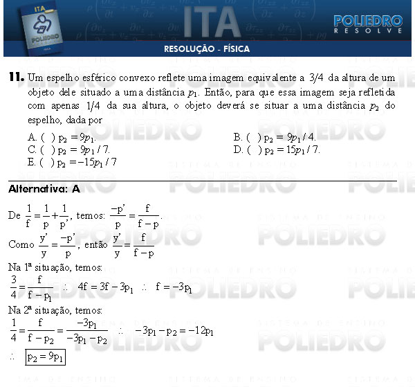 Questão 11 - Física - ITA 2009