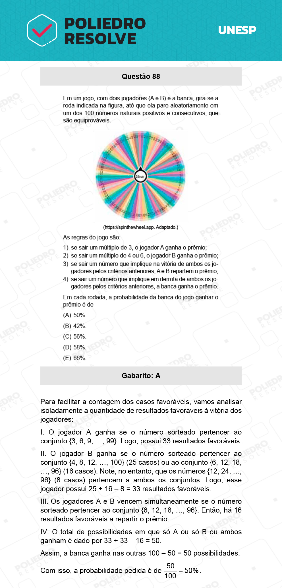 Questão 88 - 1ª Fase - Biológicas - UNESP 2022