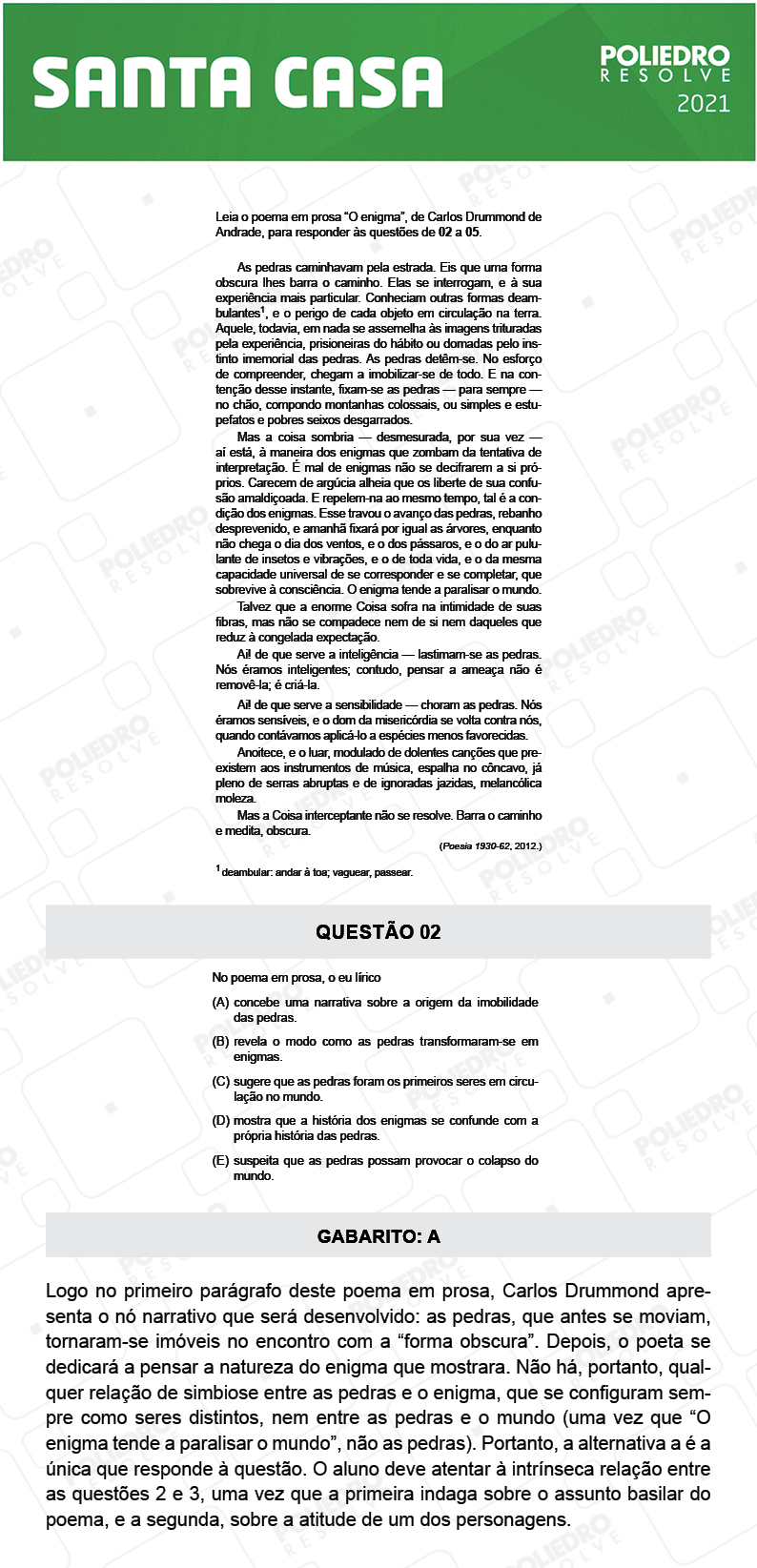 Questão 2 - 1º Dia - SANTA CASA 2021